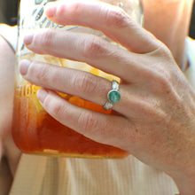 Load image into Gallery viewer, Size 6.75 Bisbee Turquoise Ring in 18k Gold & Sterling Silver