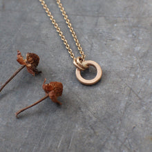 Load image into Gallery viewer, Tiny 'O' Gold Necklace in 14k Gold Fill