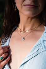 Load image into Gallery viewer, Soleil Coin Necklace in 14k Gold Fill and Turquoise