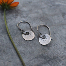 Load image into Gallery viewer, Tiny Coin Earrings in Sterling Silver
