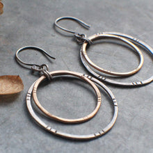 Load image into Gallery viewer, Marti Mix Hoop Earrings in 14k Gold Fill & Sterling