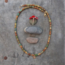 Load image into Gallery viewer, Riverbed Baby: The Selway: A Barrel Beaded Necklace in 14k Gold Fill
