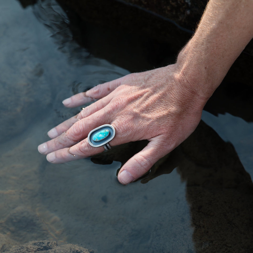 River Keeper Ring: Size 9 Sierra Bella Turquoise Ring