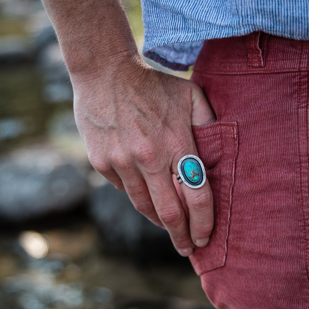 River Keeper Ring: Size 8 Sierra Bella Turquoise Ring