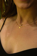 Load image into Gallery viewer, Gold Lumen Box Chain Necklace with teeny coin charm
