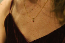 Load image into Gallery viewer, Garnet Necklace in 14k Gold Fill - 4mm Round Cabochon on 18&quot; chain
