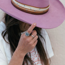 Load image into Gallery viewer, Turquoise Flower Power Ring - size 7
