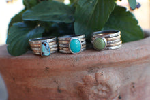 Load image into Gallery viewer, Size 8 Iron Maiden Turquoise mixed metal Fatty Stacks
