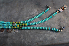 Load image into Gallery viewer, Summer Lovin&#39; Beaded Turquoise Bracelet with Green Antique African Beads
