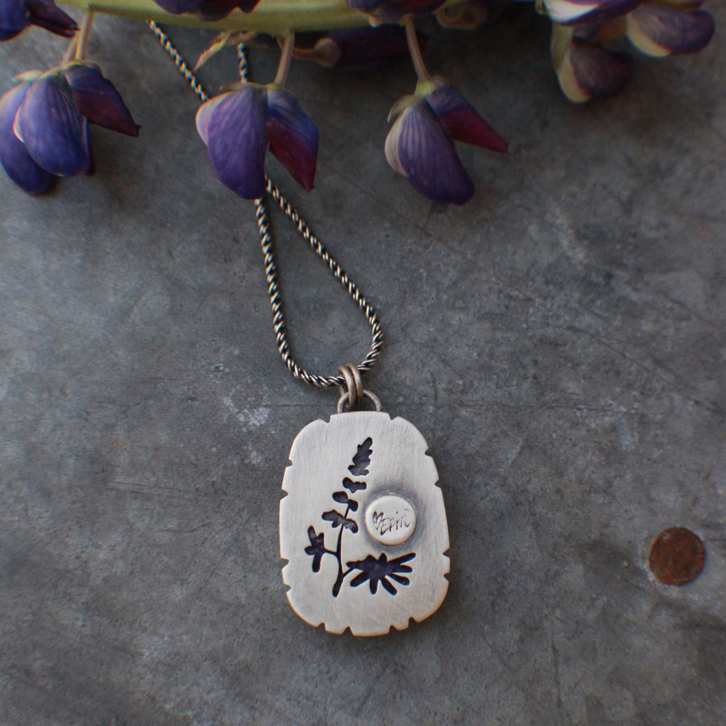 Lupine Pendant #2 in Charioite with 18