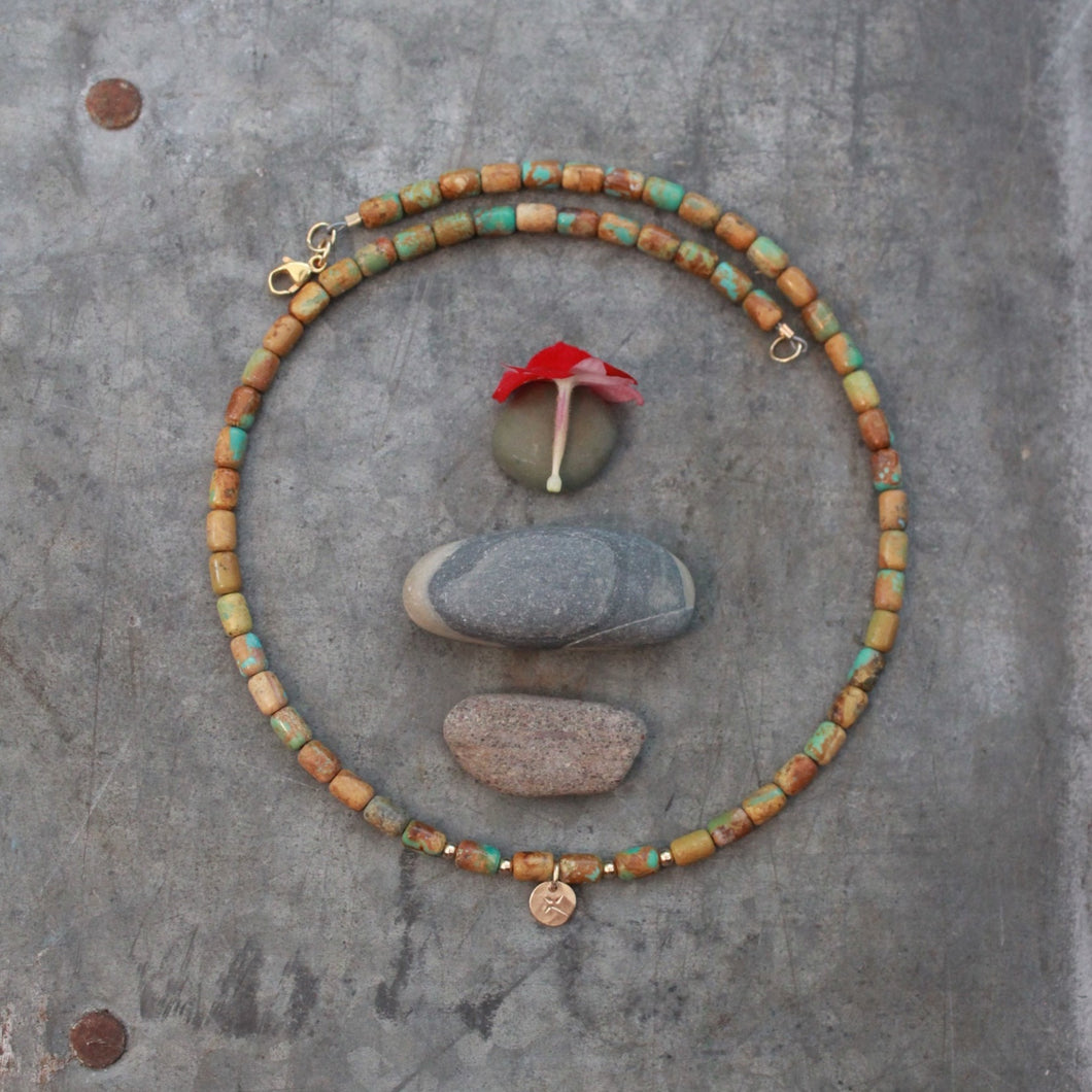 Riverbed Baby: The Big Hole: A Barrel Beaded Necklace in 14k Gold Fill