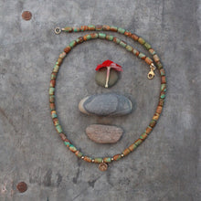 Load image into Gallery viewer, Riverbed Baby: The Yellowstone: A Barrel Beaded Necklace in 14k Gold Fill
