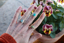 Load image into Gallery viewer, Size 8 Iron Maiden Turquoise mixed metal Fatty Stacks
