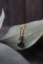 Load image into Gallery viewer, PREORDER - 6mm Round Cabochon Montana Sapphire Necklace in 14k Gold Fill on Gold Bead Cable Chain
