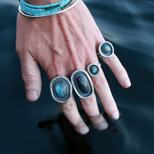 Load image into Gallery viewer, River Keeper Ring: Size 9 Labradorite Shadowbox
