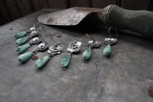Load image into Gallery viewer, Daffodil Earrings for Spring: Green Moonstone Droplets
