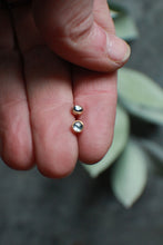 Load image into Gallery viewer, Montana Sapphire Teenies, Rose Cut 4mm stud earrings set in 14k Gold Fill
