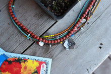 Load image into Gallery viewer, Wildflower Woman Necklace: Terra-Cotta Spring Series #2 with Hot Yellows!
