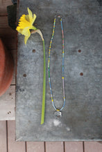 Load image into Gallery viewer, Daffodil Necklace #9: Periwinkle and Antique African Seed Bead Necklace
