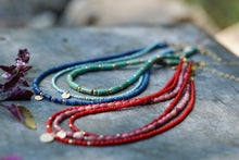 Load image into Gallery viewer, Lumiere Necklace in light blue seed beads - 14k Gold Fill - extends 16-18"
