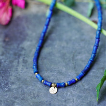 Load image into Gallery viewer, Gold Lumiere Necklace in Lapis Lazuli - 14k Gold Fill - extends 16-18"
