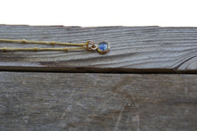 Load image into Gallery viewer, Brightest Blue 6mm rose cut Montana Sapphire Necklace in 14k Gold Fill
