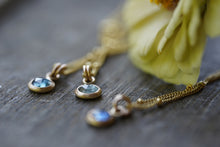 Load image into Gallery viewer, Light Blue 6mm rose cut Montana Sapphire Necklace in 14k Gold Fill
