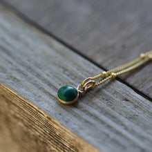 Load image into Gallery viewer, Malachite Necklace in 14k Gold FIll - 6mm round on bead chain - personal growth &amp; transformation

