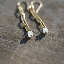 Load image into Gallery viewer, Paperclip Chain Dangle Earrings in Aquamarine

