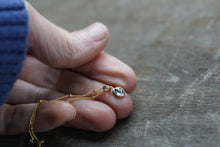 Load image into Gallery viewer, Dark Blue with dark inclusion 6mm rose cut Montana Sapphire Necklace in 14k Gold Fill
