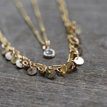 Load image into Gallery viewer, Gold Confetti Paperclip Chain Necklace - 14K Gold Fill in long OR short, for layering!
