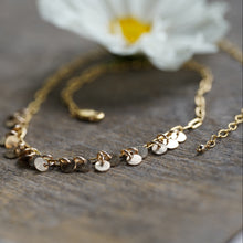 Load image into Gallery viewer, Gold Confetti Paperclip Chain Necklace - 14K Gold Fill in long OR short, for layering!
