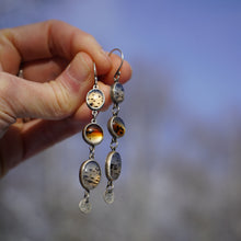 Load image into Gallery viewer, Montana Agate Danglers #1 with Larger Ovals at bottom
