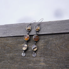 Load image into Gallery viewer, Montana Agate Danglers #2 with Small ovals at bottom
