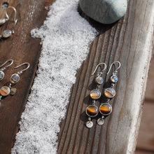 Load image into Gallery viewer, Montana Agate Danglers with Labradorite teenies
