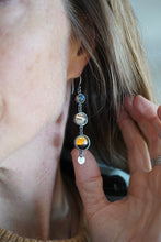 Load image into Gallery viewer, Montana Agate Danglers with Labradorite teenies

