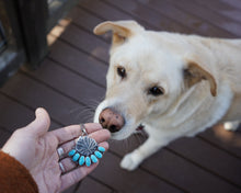 Load image into Gallery viewer, Seeds of Change - a sand cast Bloom with Sonoran Turquoise Petals
