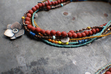 Load image into Gallery viewer, Wildflower Woman Necklace: Terra-Cotta Spring Series #2 with Hot Yellows!
