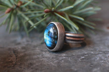 Load image into Gallery viewer, Labradorite Flash Ring in Mixed Metals - Size 9
