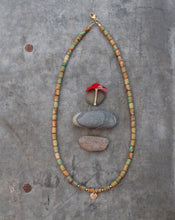 Load image into Gallery viewer, Riverbed Baby: The Big Hole: A Barrel Beaded Necklace in 14k Gold Fill
