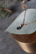 Load image into Gallery viewer, Montana Sapphire Necklace in 14k Gold Fill - 6mm Rose Cut Cabochon on 18&quot; chain
