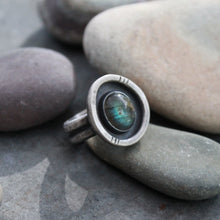 Load image into Gallery viewer, River Keeper Ring: Size 7.5 Labradorite Shadowbox
