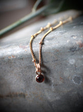 Load image into Gallery viewer, Garnet Necklace in 14k Gold Fill - 4mm Round Cabochon on 18&quot; chain
