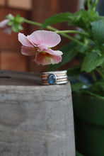 Load image into Gallery viewer, Size 9 Mixed Metal Fatty Stacks with Oval Labradorite - set of 5 - OOAK
