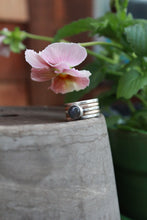 Load image into Gallery viewer, Size 7.5 Mixed Metal Fatty Stacks with round Labradorite - set of 5 - OOAK
