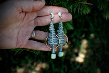 Load image into Gallery viewer, Big Spruce over Moons in June, a big ol&#39; pair of earrings
