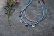 Load image into Gallery viewer, Long Beaded double necklace in Blues!
