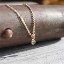 Load image into Gallery viewer, Very Light Gray Blue 4mm Rose Cut Montana Sapphire Necklace in 14k Gold Fill - OOAK
