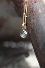 Load image into Gallery viewer, Gray Blue 6mm Rosecut Montana Sapphire Necklace in 14k Gold Fill - OOAK
