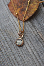 Load image into Gallery viewer, Gray Blue 6mm Rosecut Montana Sapphire Necklace in 14k Gold Fill - OOAK
